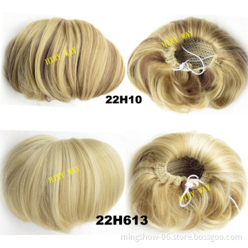 Synthetic Flexible Hair Buns Curly Scrunchy Chignon Elastic Messy Wavy Scrunchies Wrap Ponytail Extensions For Women